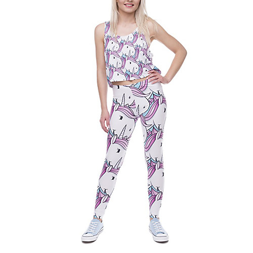 

Women's Sports / Yoga Sporty / Basic Legging - Print, Print Mid Waist Blushing Pink One-Size