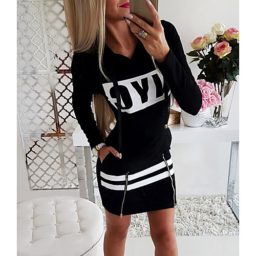 

Women's Red Black Dress Sporty Daily Wear Sheath Solid Colored Print S M
