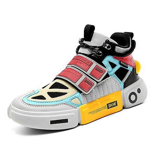 

Men's PU Summer Sneakers Breathable Color Block Black / Rainbow / Gray