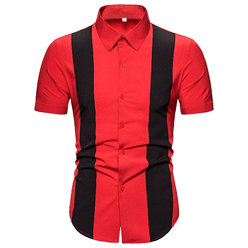 

Men's Daily Going out Basic Shirt - Check Red