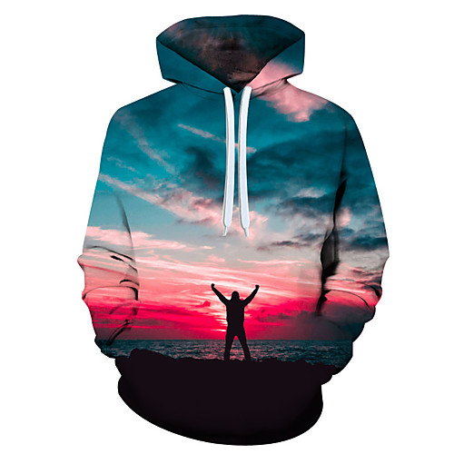 

Men's 3D Print / Casual Hoodie - 3D / Cartoon / Character Rainbow US32 / UK32 / EU40