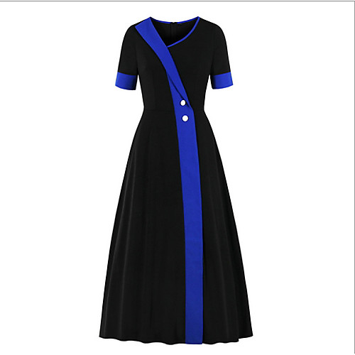 

Women's Black Dress Sheath Color Block S M