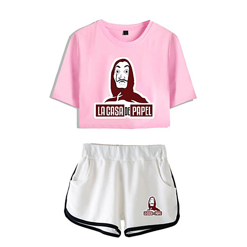 

Inspired by la casa de papel Dali Pants Cosplay Costume Pure Cotton Print Printing Shorts For Women's / T-shirt