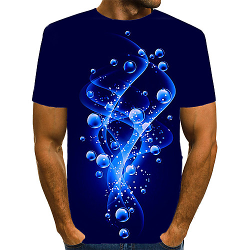 

Men's Daily Going out Basic / Street chic T-shirt - 3D / Graphic / Beer Print Blue
