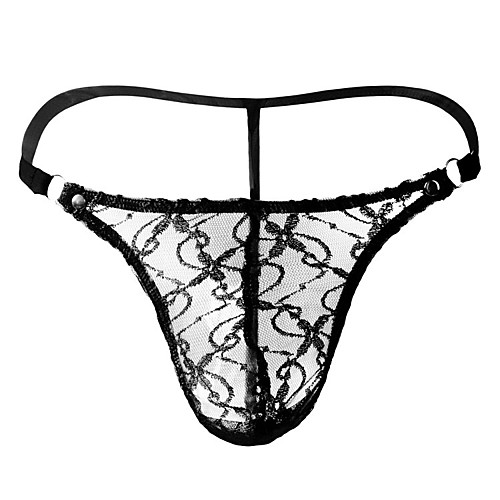 

Men's Mesh G-string Underwear - Normal Low Waist Purple Blushing Pink Fuchsia One-Size XL