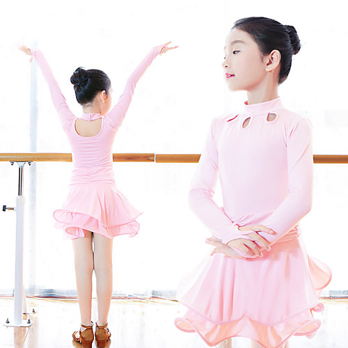 

Kids' Dancewear Leotard / Onesie Cascading Ruffles Girls' Training Performance Long Sleeve Nylon