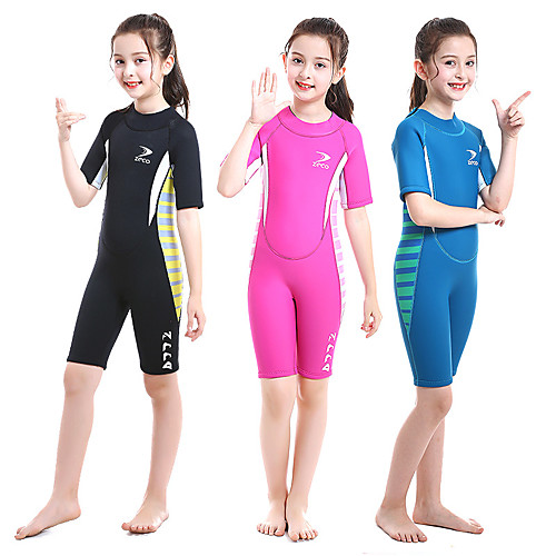 

ZCCO Girls' Shorty Wetsuit 2.5mm SCR Neoprene Diving Suit Short Sleeve Back Zip Solid Colored Autumn / Fall Spring Summer / Winter / High Elasticity / Kids