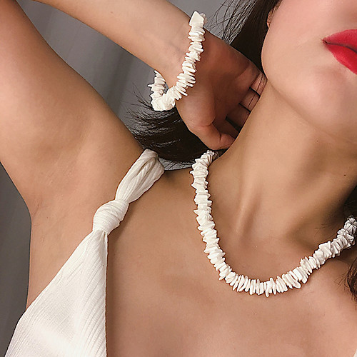 

Women's Jewelry Set Braided Shell Boho Victorian Folk Style Shell Earrings Jewelry White For Wedding Gift Sports Street Beach 2pcs
