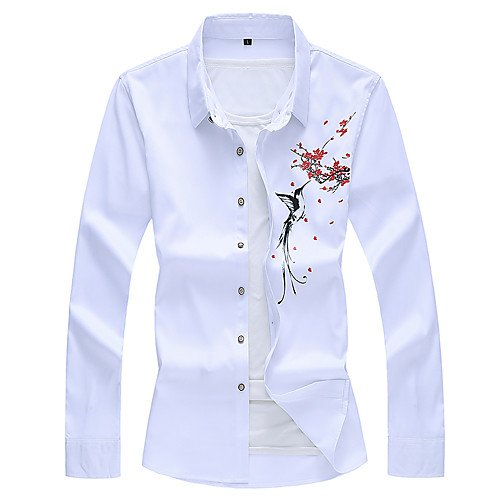 

Men's Work Chinoiserie Shirt - Floral Print White