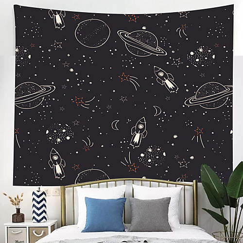 

Outer Space Planet Moon Earth Stars Wall Hanging Wall Tapestry Home Art Decor Wall Decor for Kids Babys Children Bedroom Rooms Ceiling Living Room Nursery School.