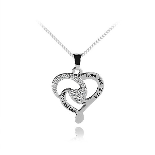 

Women's Pendant Necklace Heart Letter Sweet Chrome Silver 45 cm Necklace Jewelry For Gift Daily Festival
