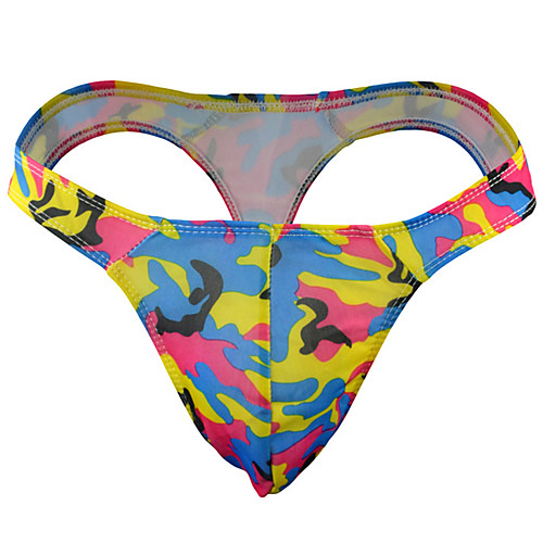 

Men's Print G-string Underwear - Normal Low Waist Army Green Gold Rainbow One-Size
