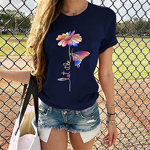 

Women's Daily T-shirt - Floral Wine