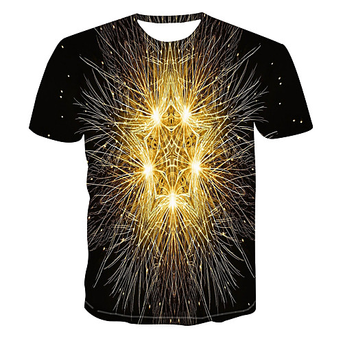 

Men's Club Weekend Street chic / Punk & Gothic T-shirt - Color Block / 3D / Visual Deception Print Black