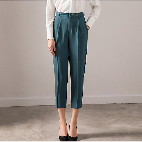 

Women's Basic Chinos Pants - Solid Colored Green Black S M L