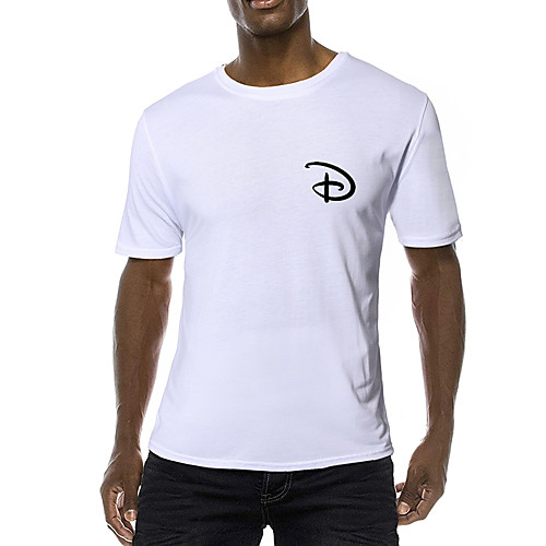 

Men's Daily Sports Business / Basic T-shirt - Solid Colored Black & White, Print Yellow