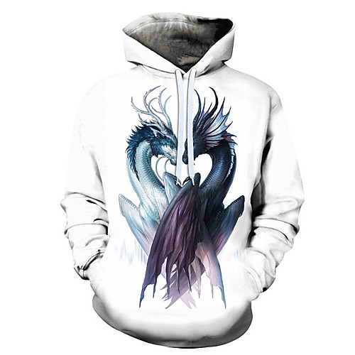 

Men's 3D Print / Casual Hoodie - 3D / Cartoon / Character White US32 / UK32 / EU40
