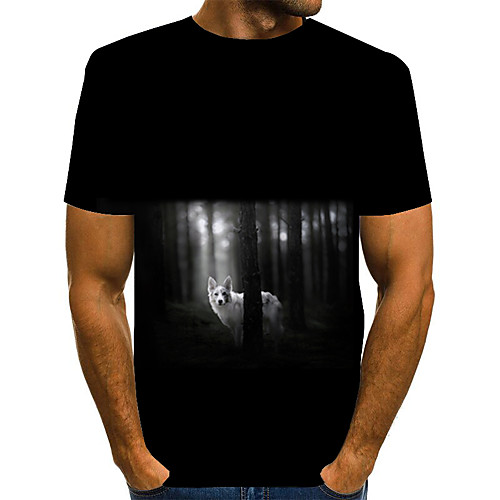 

Men's Plus Size Color Block Rainbow Print T-shirt Basic Exaggerated Daily Weekend Round Neck Black / Short Sleeve