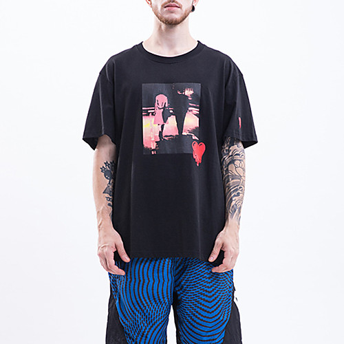 

Men's Daily Sports Business / Basic T-shirt - Portrait Black & White, Print White