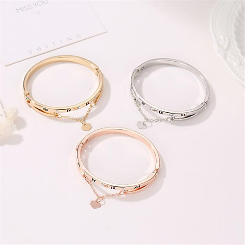 

Women's Bracelet Bangles Double Layered Number Love Stylish Trendy Alloy Bracelet Jewelry Rose Gold / Gold / Silver For Anniversary Gift Formal Date Festival