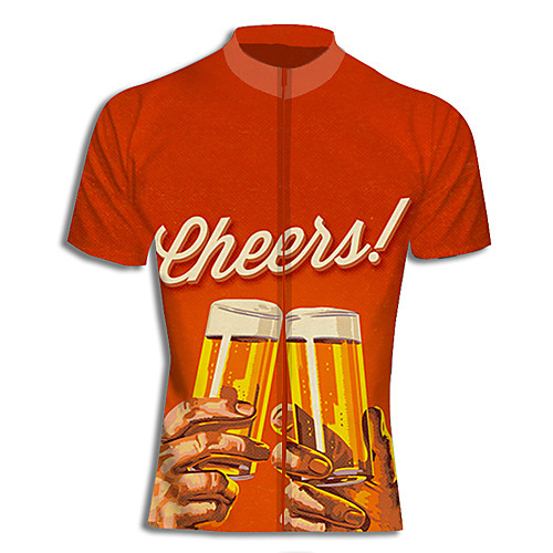 

Men's Daily Spring & Summer Regular Jacket, Letter Stand Short Sleeve Polyester Orange