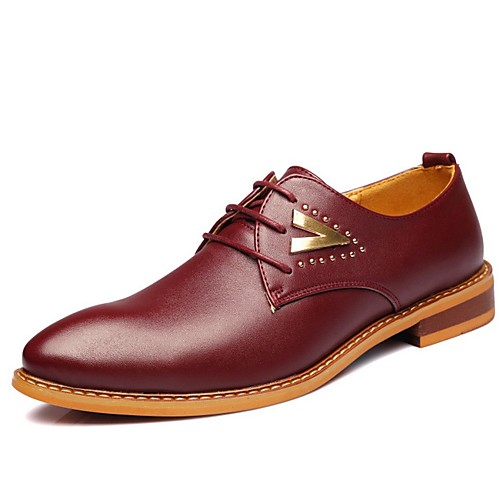 

Men's PU Spring & Summer British Oxfords Red