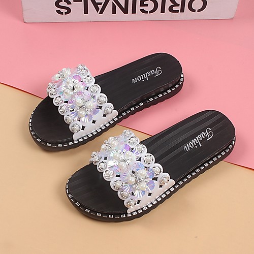 

Women's Slippers & Flip-Flops Flat Heel Open Toe Synthetics Summer Pink / White / Black