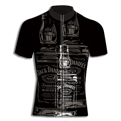 

Men's Daily Spring & Summer Regular Jacket, Letter Stand Short Sleeve Polyester Black