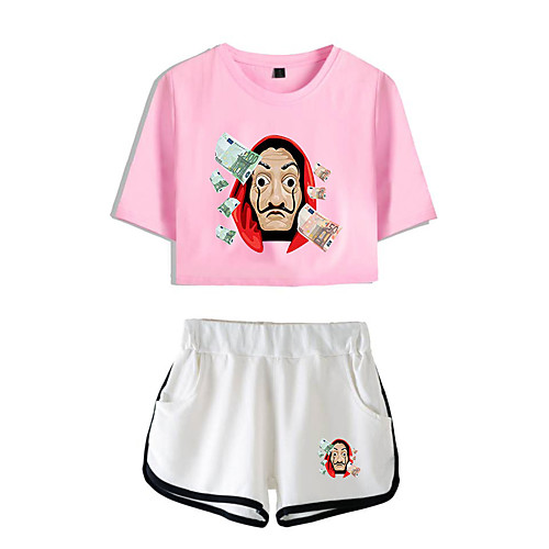 

Inspired by la casa de papel Dali Pants Cosplay Costume Pure Cotton Print Printing Shorts For Women's / T-shirt