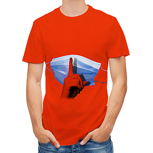 

Men's Daily Club Rock / Street chic T-shirt - Color Block / 3D / Abstract Cat / Fantastic Beasts, Print Red