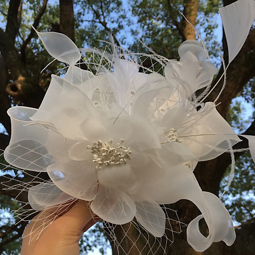 

Net Fascinators with Flower 1 Piece Wedding Headpiece