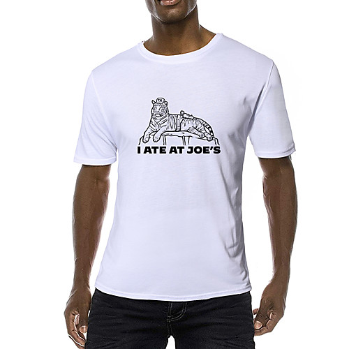 

Men's Daily Sports Business / Basic T-shirt - Solid Colored / Animal Black & White, Print Blushing Pink