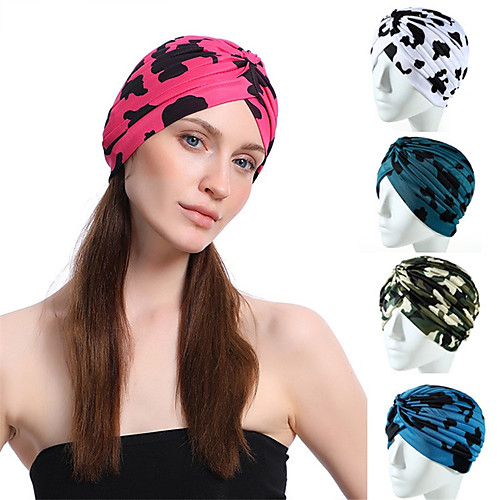 

Fabric Headbands Durag Sports Adjustable Bowknot For Holiday Street Sporty Simple Camouflage Color Fuchsia Jade 1 Piece / Women's