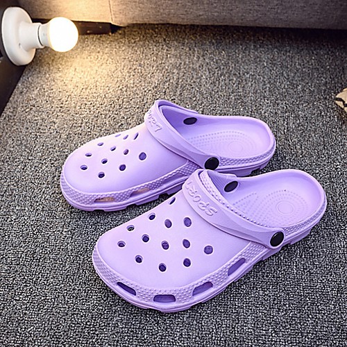 

Women's Sandals Flat Heel Closed Toe PU Summer Purple / Red / Pink