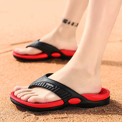 

Men's Rubber Spring & Summer Classic / British Slippers & Flip-Flops Walking Shoes Breathable Light Red / Brown / Black