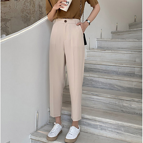 

Women's Basic Harem Pants - Solid Colored Blushing Pink Green Blue S M L