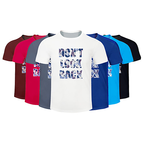 

Men's Running T-Shirt Workout Shirt Round Neck Running Walking Jogging Breathable Quick Dry Moisture Wicking Sportswear Plus Size Tee / T-shirt Top Short Sleeve Activewear Micro-elastic