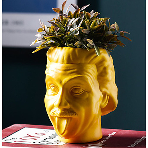 

The Unemployed Philosophers Guild Albert Einstein Bust Succulent Planter - Plant Holder Pot for Small Cactus, Flowers, Herbs, and More