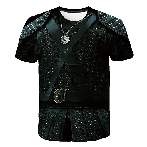 

Men's Daily Going out Vintage T-shirt - Geometric / 3D / Graphic Print Black