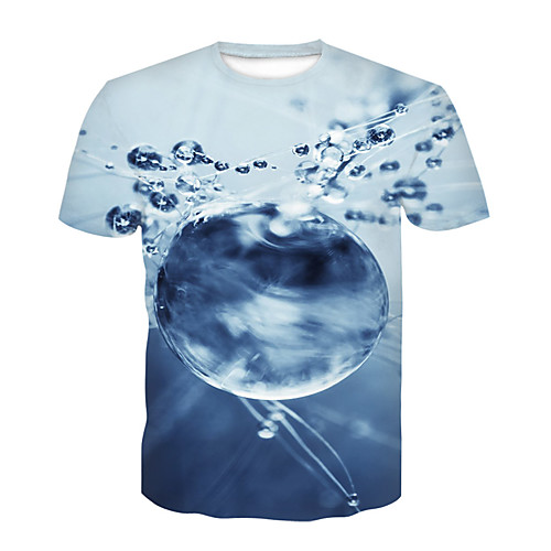 

Men's Daily Sports Basic T-shirt - 3D / Solid Colored Print Blue