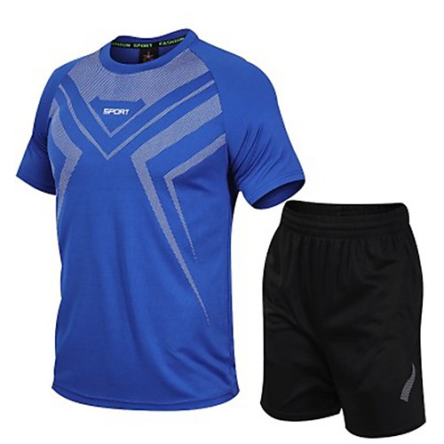 

Men's Daily Sports Basic Set - Color Block / Letter Red