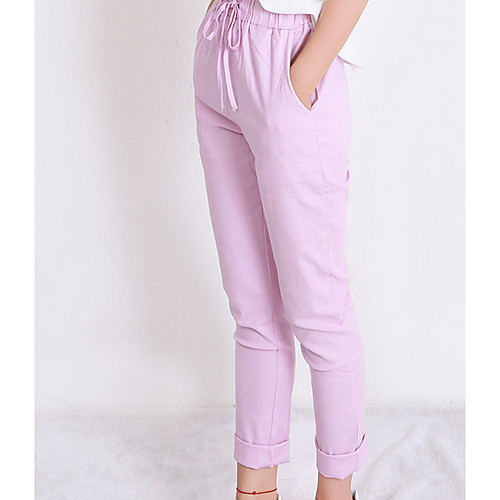 

Women's Basic Chinos Pants - Solid Colored Purple Yellow Red M L XL