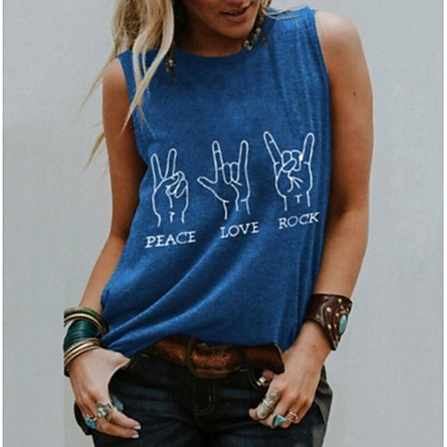 

Women's Geometric Print Loose T-shirt - Cotton Daily White / Black / Blue / Red / Green / Gray