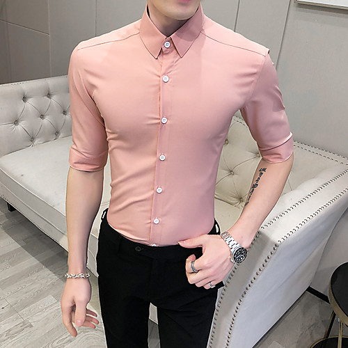 

Men's Going out Club Business Shirt - Geometric Blushing Pink