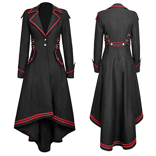 

Plague Doctor Retro Vintage Gothic Steampunk Coat Masquerade Women's Costume Black Vintage Cosplay Event / Party Long Sleeve