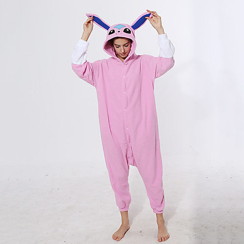 

Adults' Kigurumi Pajamas Rabbit Bunny Onesie Pajamas Flannelette Pink Cosplay For Men and Women Animal Sleepwear Cartoon Festival / Holiday Costumes