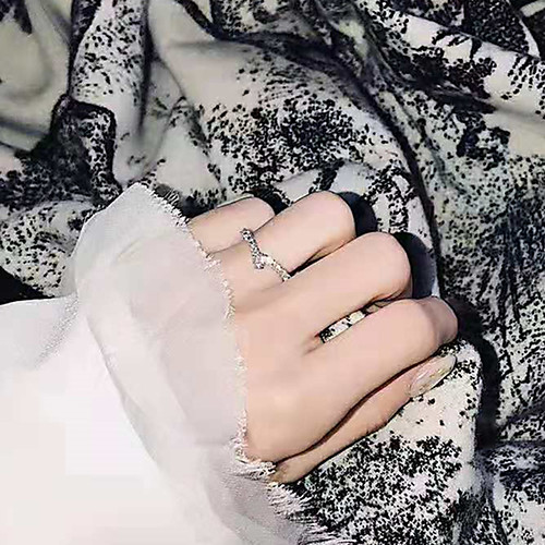 

Synthetic Diamond Ring Silver For Women's Stylish Artistic Luxury Elegant Wedding Party Evening Formal High Quality