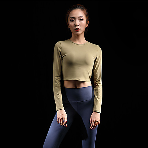 

Activewear Tops Women's Ruching Performance Spinning Long Sleeve Cotton Top