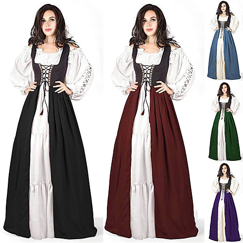 

Plague Doctor Retro Vintage Gothic Steampunk Dress Masquerade Women's Costume Purple / Burgundy / Green Vintage Cosplay Event / Party Long Sleeve