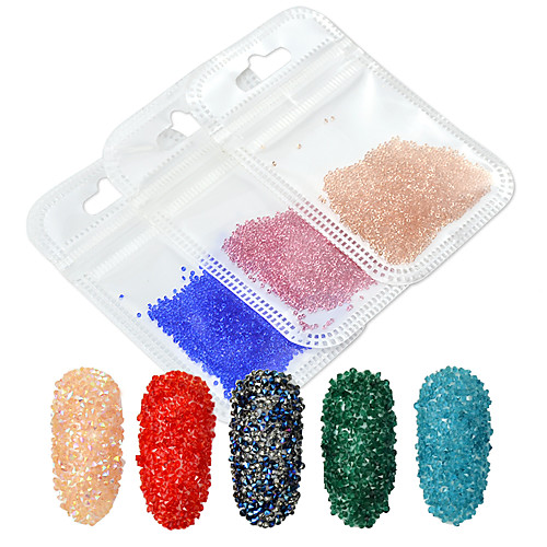 

3 pcs Crystal / Mini Style Crystal / Rhinestone Nail Jewelry Rhinestones For Finger Nail Creative nail art Manicure Pedicure Daily Artistic / Fashion